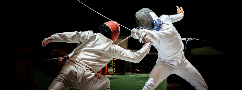 zwei Fechter duellieren sich